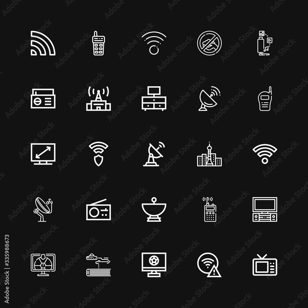 Editable 25 antenna icons for web and mobile Editable 25 antenna icons for web and mobile