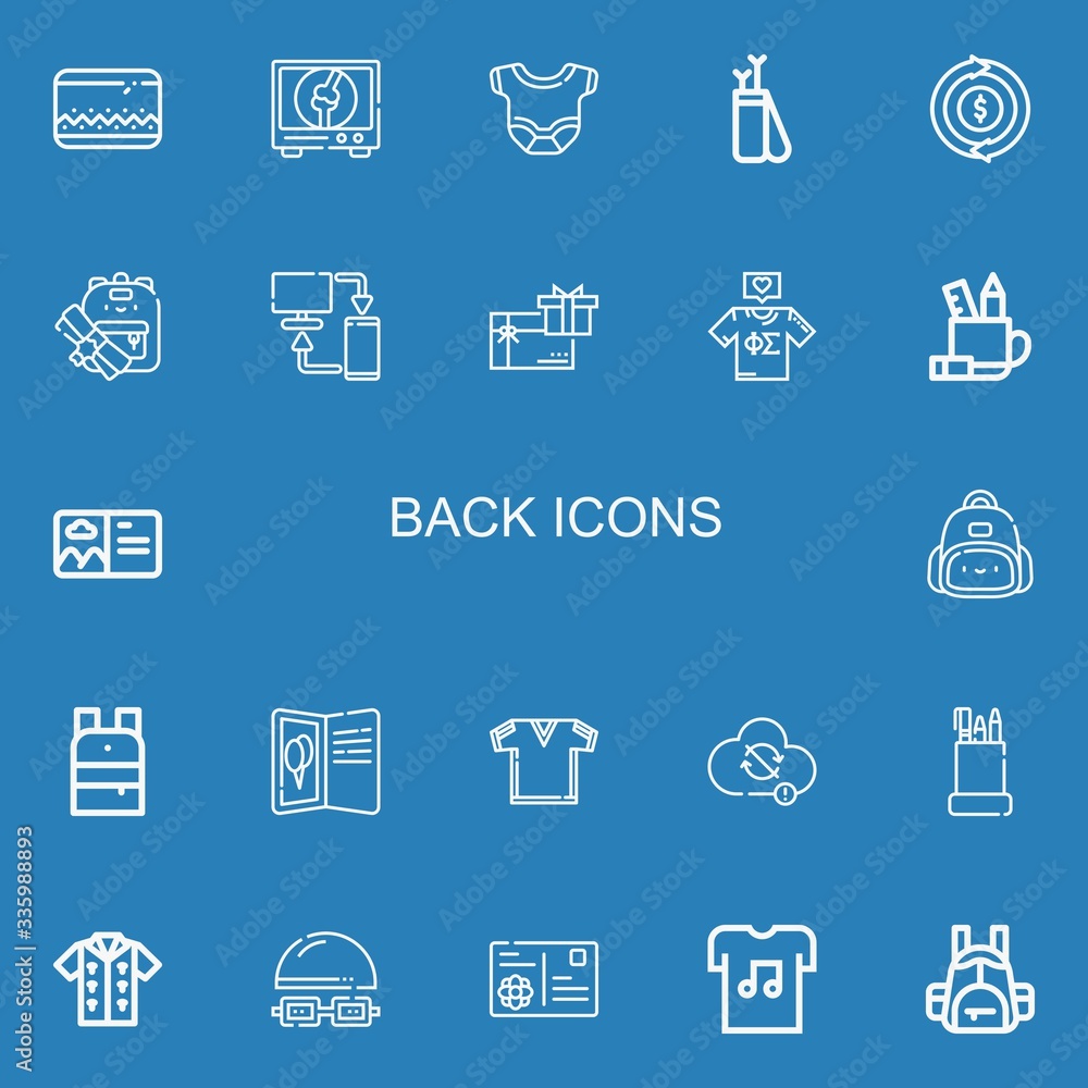 Editable 22 back icons for web and mobile