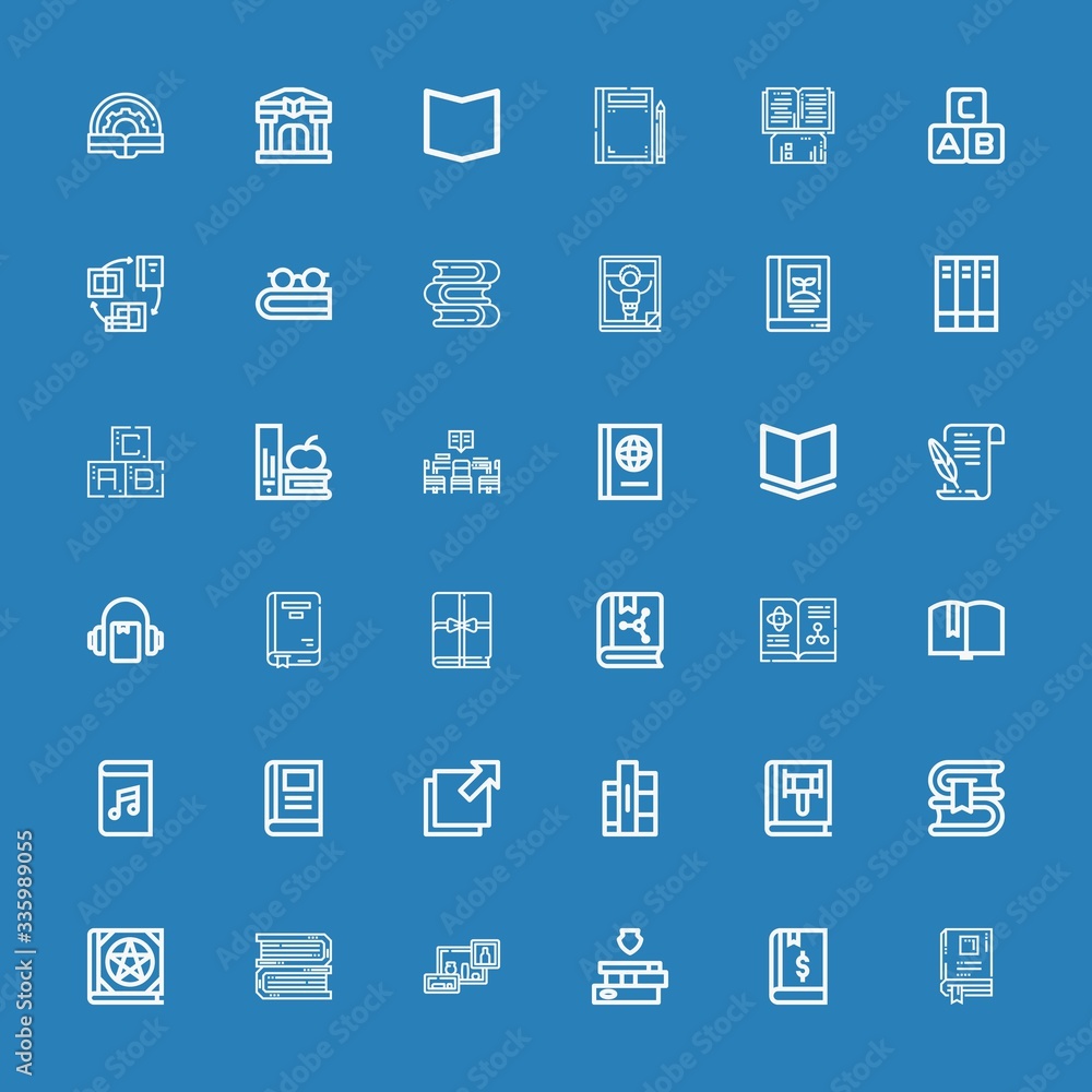 Editable 36 dictionary icons for web and mobile