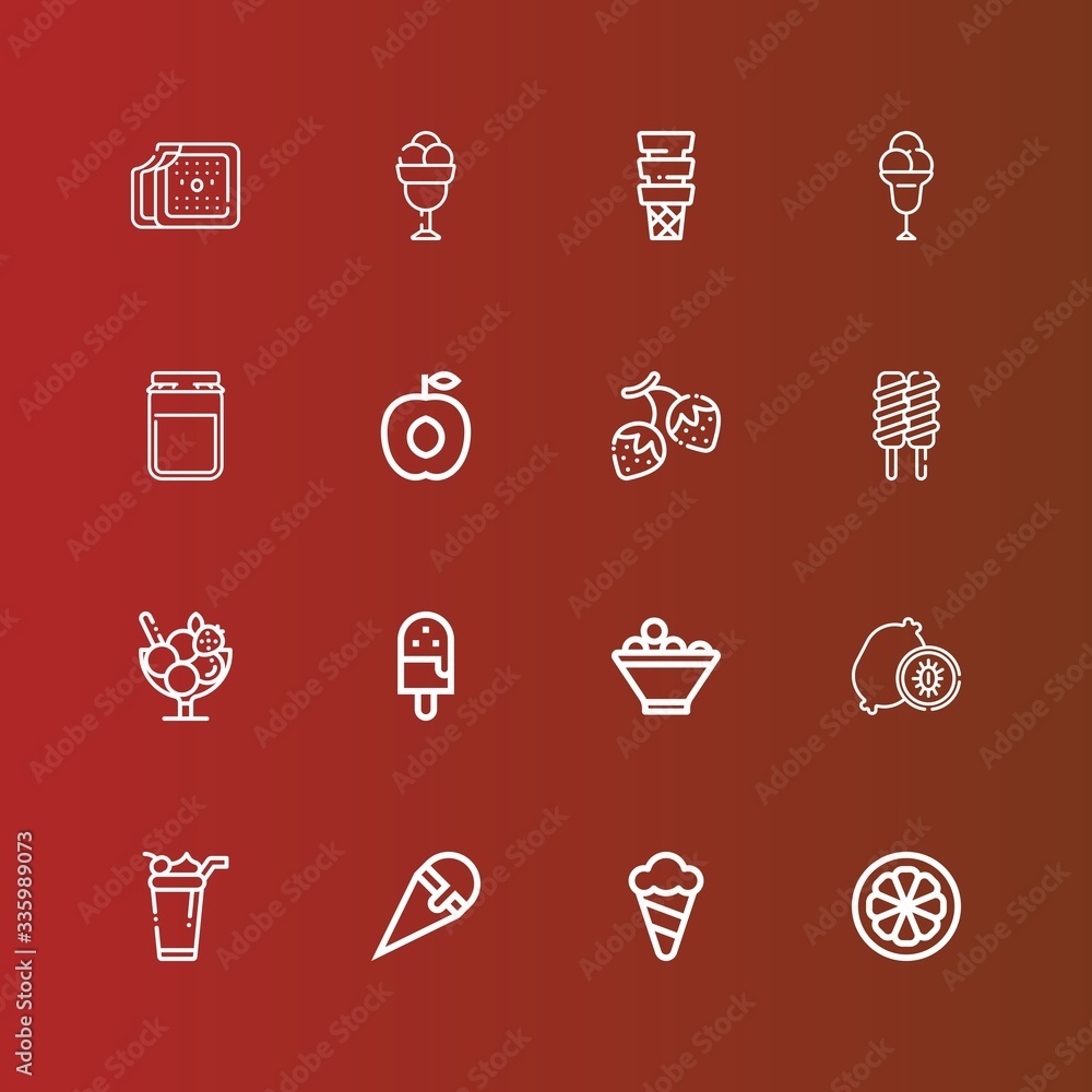 Editable 16 strawberry icons for web and mobile Editable 16 strawberry icons for web and mobile