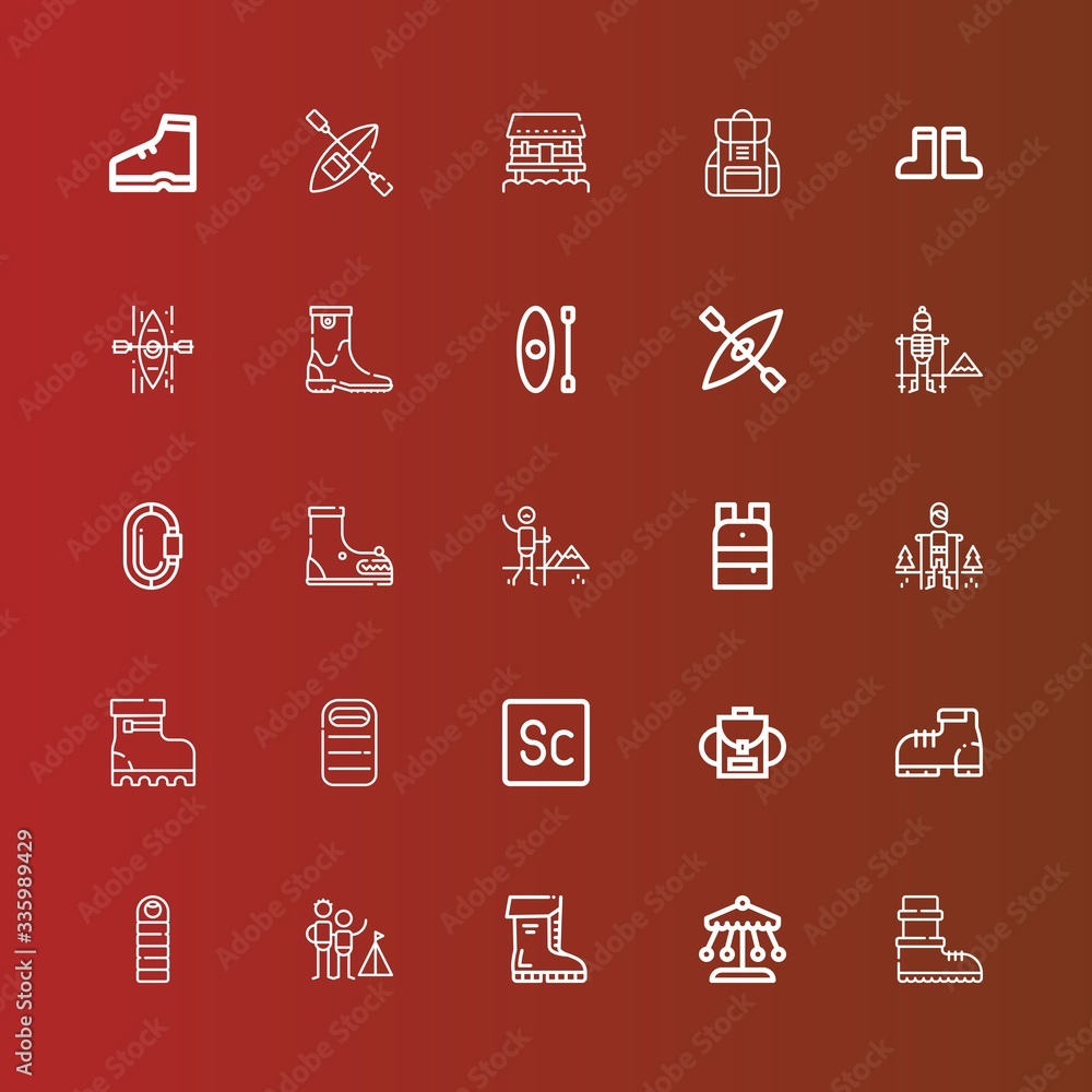 Editable 25 hiking icons for web and mobile Editable 25 hiking icons for web and mobile