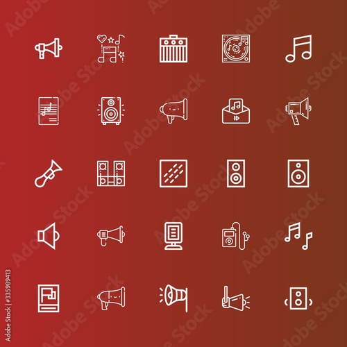 Editable 25 loudspeaker icons for web and mobile