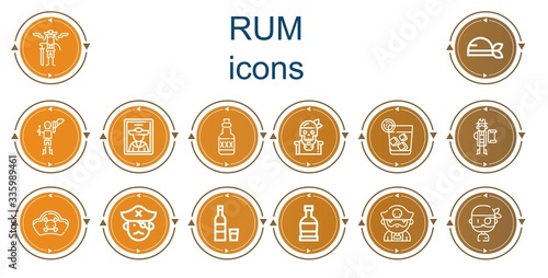 Editable 14 rum icons for web and mobile