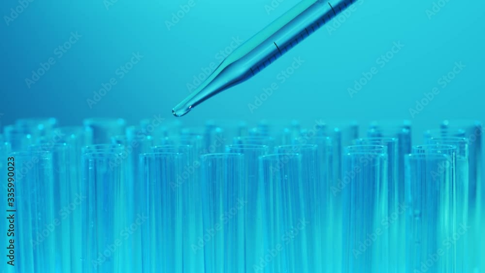 Laboratory tube with blood and virus. Scientific lab close-up. Pandemic disease, healthcare, vaccine research and coronavirus covid-19 test. Laboratory tube with blood and virus. Scientific lab close-up. Pandemic disease, healthcare, vaccine research and coronavirus covid-19 test.