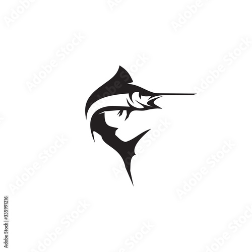 Fishing logo design with using marlin fish icon