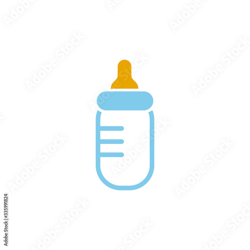Milk bottle logo design for baby vector