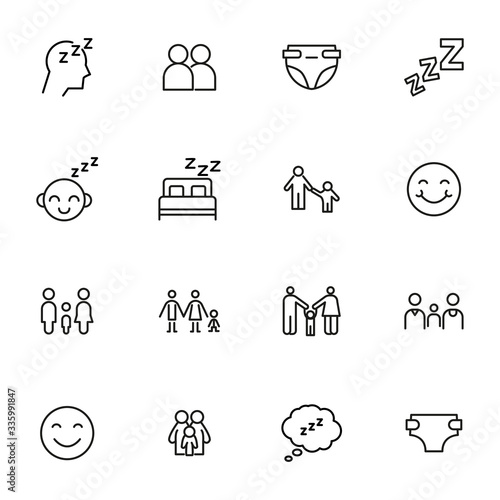Icon set of baby.