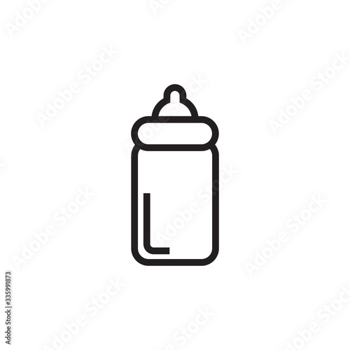 Milk bottle logo design for baby vector