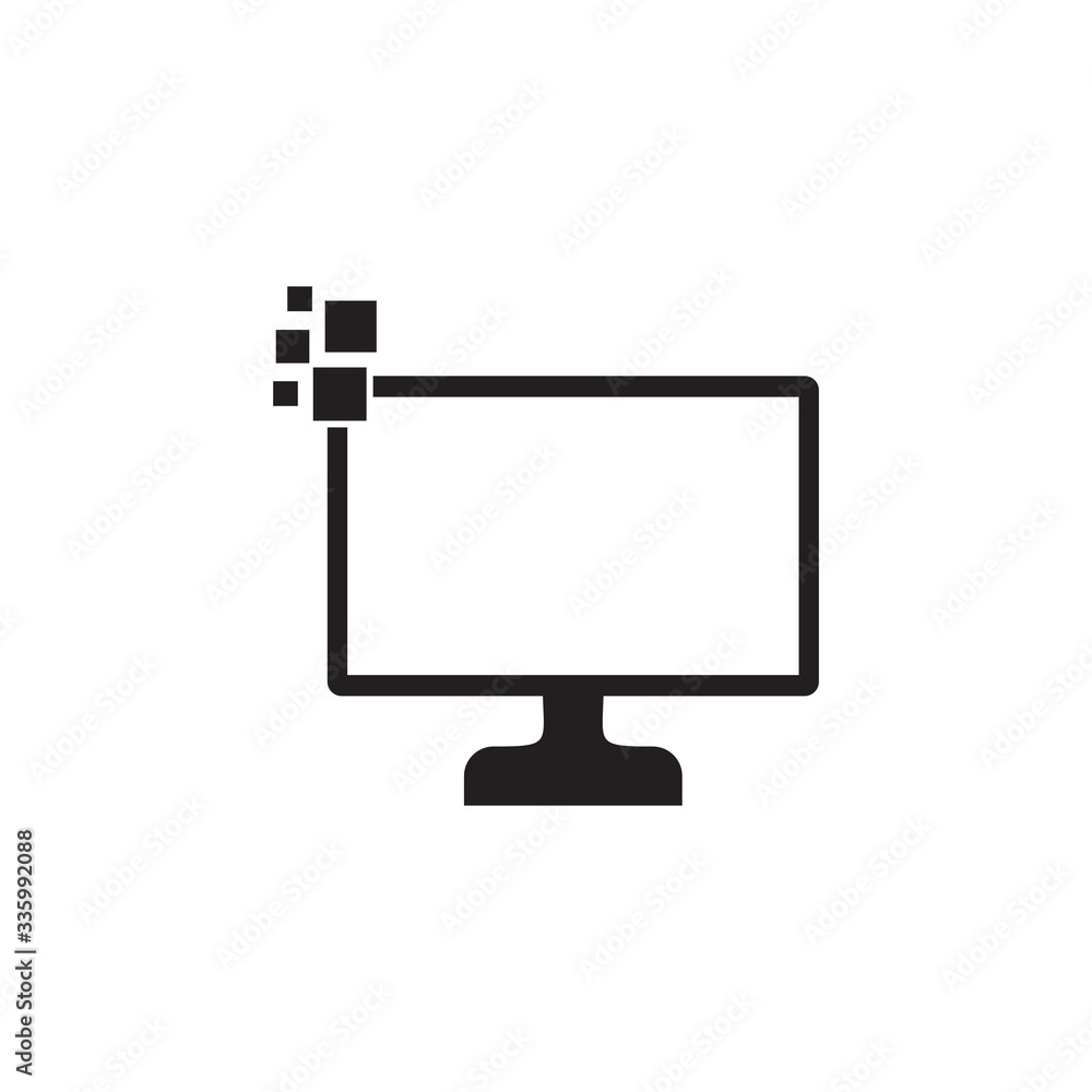 Computer monitor icon logo design template Computer monitor icon logo design template