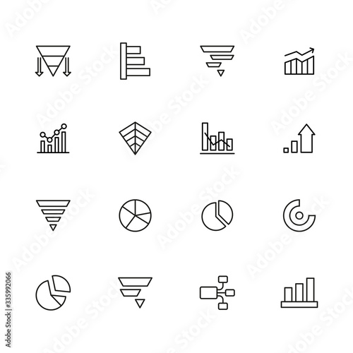 Icon set of chart.