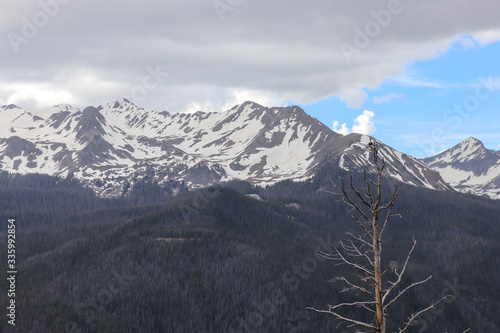 A snow covered mountain. High quality photo