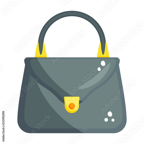 Flat icon of ladies bag, women fashion accessory 