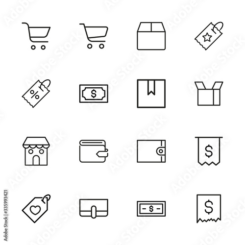 Modern thin line icons set of market.