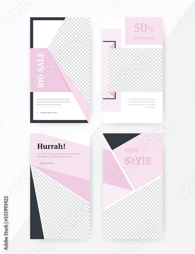 Social Media Post Set Template Design. Social Media banner Template. Anyone can use This Easily. Promotional web banner for social media. Elegant sale and discount promo. Vector