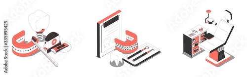 Dentistry Isometric Compositions 