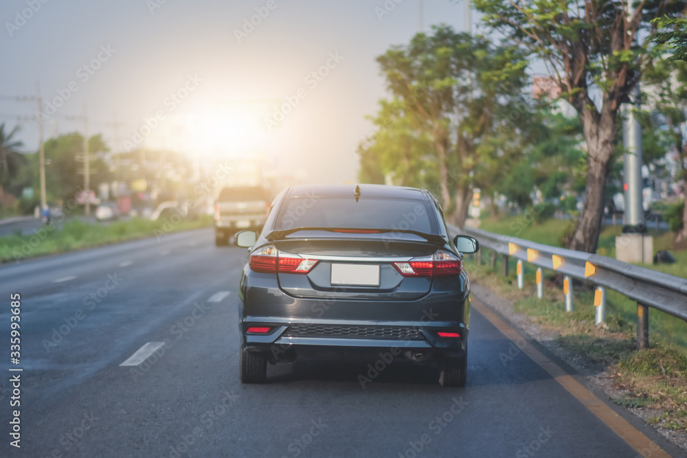 car driving on high way road