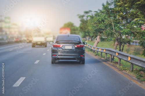 car driving on high way road