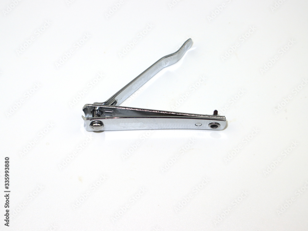 Steel nail clipper isolated on white background Steel nail clipper isolated on white background