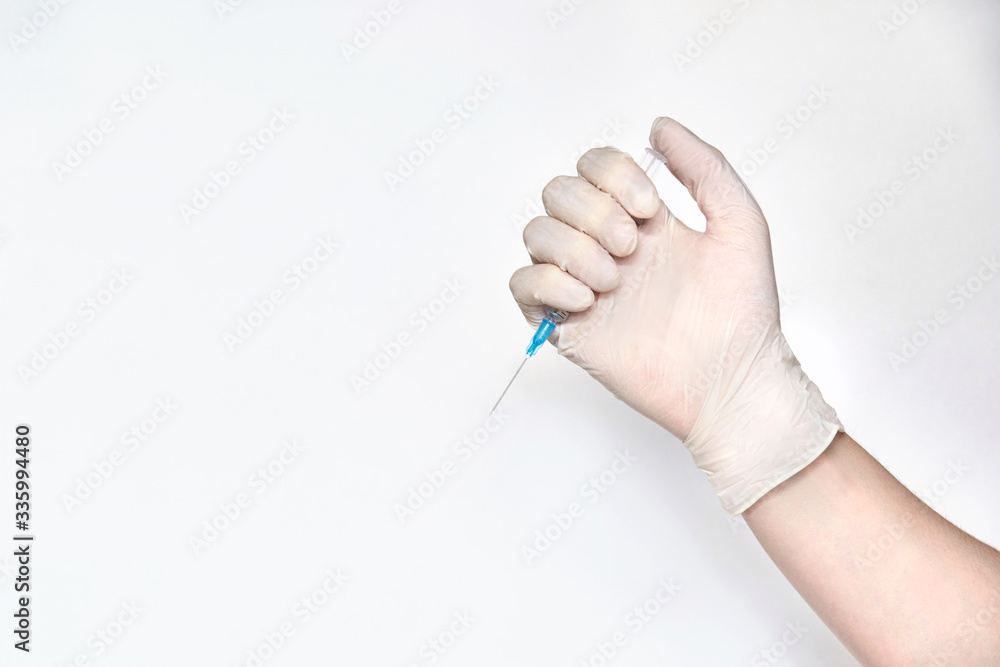 Doctor hand holf medicine vaccine. Anti virus health treatment. Medical nurse surgical. Pharmacy laboratory. Reseach center. Covid concept. Safety anaesthetist procedure. White background Doctor hand holf medicine vaccine. Anti virus health treatment. Medical nurse surgical. Pharmacy laboratory. Reseach center. Covid concept. Safety anaesthetist procedure. White background