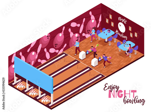 Enjoy Night Bowling Composition