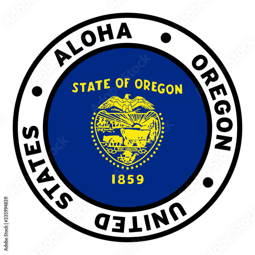 Round Aloha Oregon United States Flag Clipart