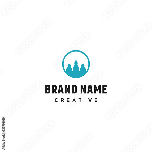 People Abstract logo template design in Vector illustration 