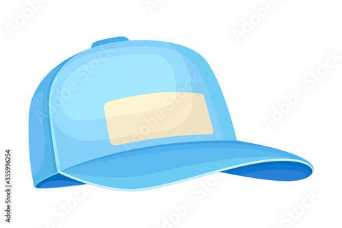 Baseball Cap with Rounded Crown and Stiff Bill in Front Vector Illustration