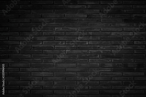 Abstract dark brick wall texture background pattern  Wall brick surface texture. Brickwork painted of black color interior old clean concrete grid uneven  Home or office design backdrop decoration.
