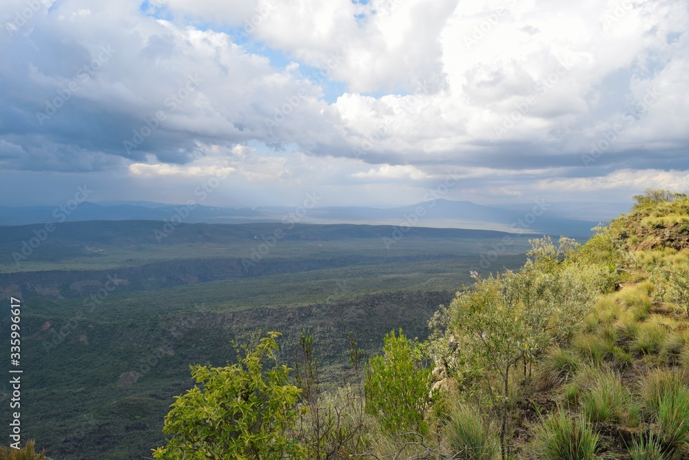 Scenic mountain landscapes against sky in rural Kenya, Oloroka Mountain Range, Kajiado, Kenya
