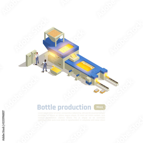 Glass Production Isometric Composition 