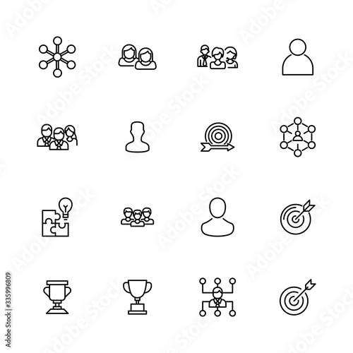 Simple set of leadership icons in trendy line style.
