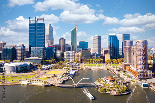 Top view of perth city and harbour photo