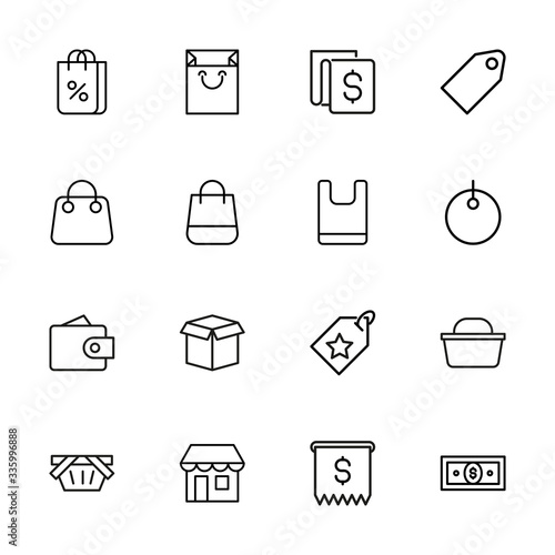 Modern thin line icons set of market.