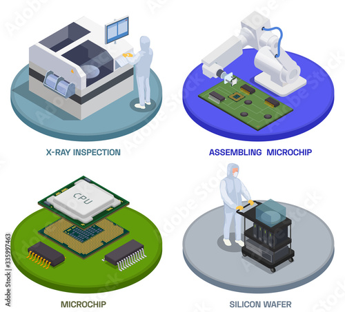 Semiconductors Isometric Compositions Set