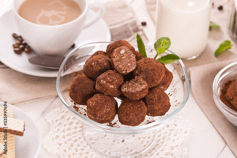 Chocolate truffles.
Chocolate truffles.
