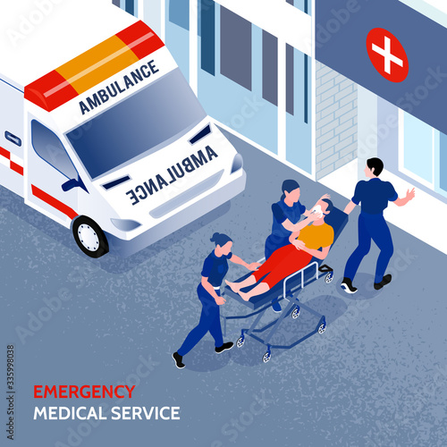 Isometric Ambulance Illustration