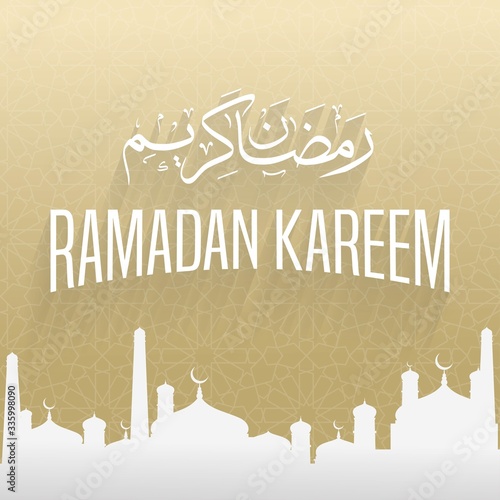 ramadan kareem islamic background design with minimalist and elegant layout style