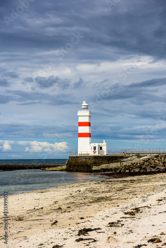 Beautiful Nordic Iceland lighthouse seascape