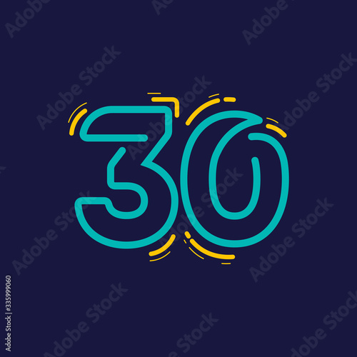 30 Years Anniversary Celebration Vector Template Design Illustration