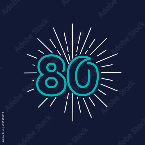 80 Years Anniversary Celebration Vector Template Design Illustration
