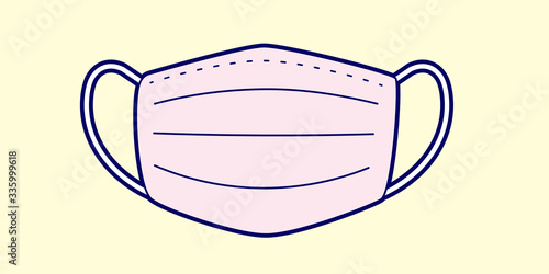 Vector illustration of medical mask (pink)