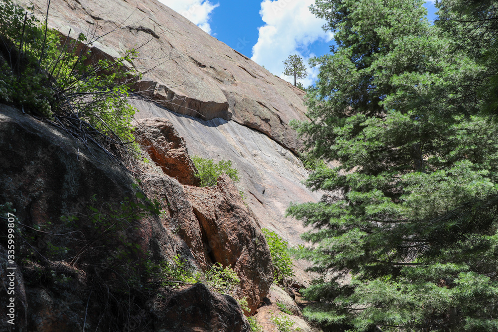 Fototapeta premium Helen hunt's falls Colorado hiking trail mountain views summer 2019