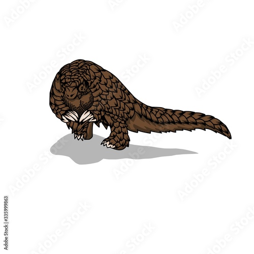 Simple design of illustration pangolin 