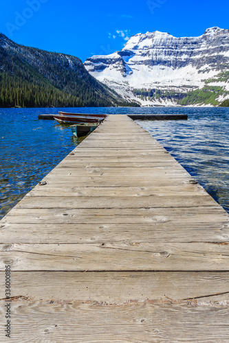 Boats and Dock at Cameron Lake