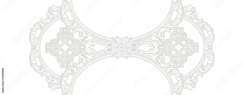 Fototapeta premium Decorated with elegant and luxurious patterns. Rococo, Baroque style, retro elements, invitation cards, textiles, wrapping paper and fabric design.