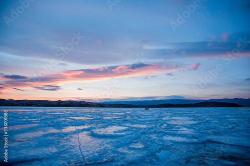 Beautidul winter on Baikal lake in Siberia Russia