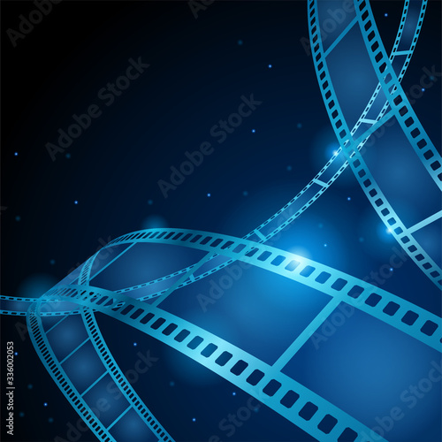 Roll film on shiny background vector illustration
