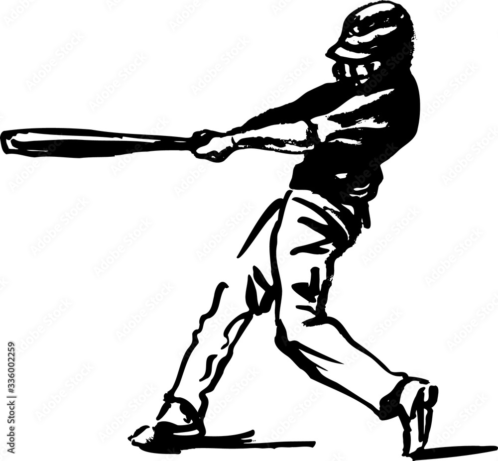 Fototapeta premium Hand sketch baseball player