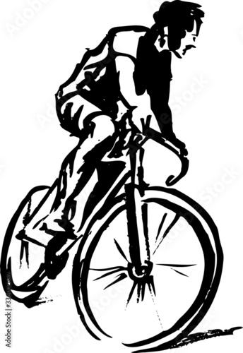 Fototapeta Naklejka Na Ścianę i Meble -  Hand sketch cyclist