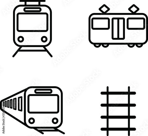 電車のアイコンのセット／シンプル／ベクター
